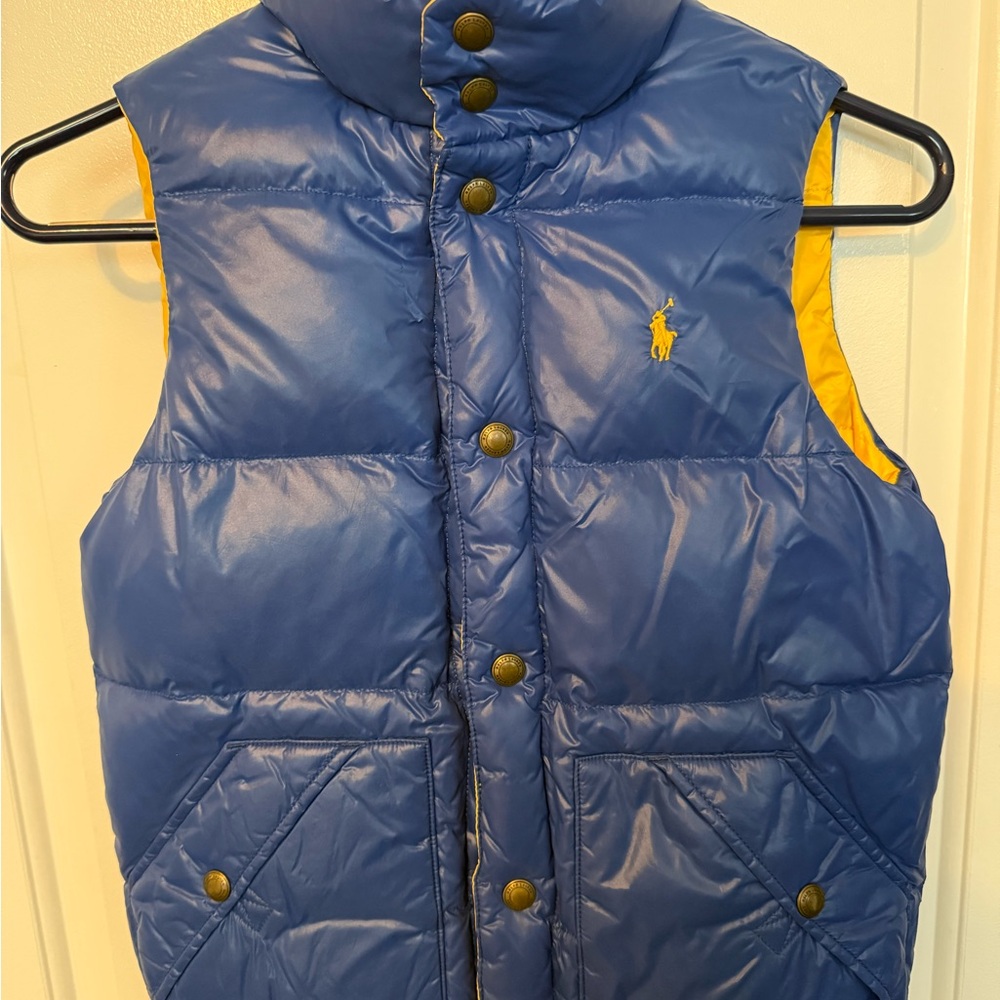 Ralph Lauren reversible Kids Vest in Blue and Yellow